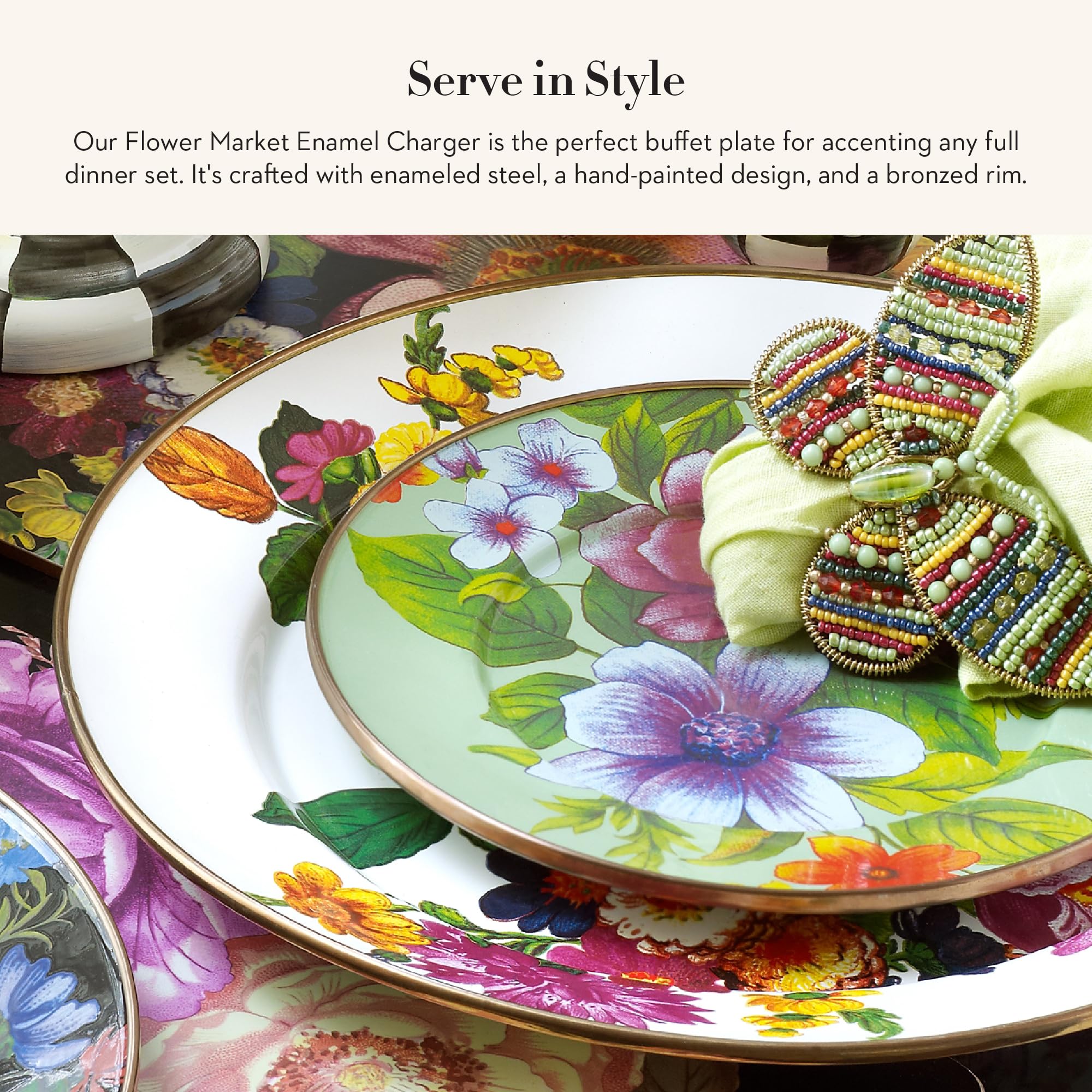 Amazon.com | MACKENZIE-CHILDS Enamel Charger Plate, Decorative